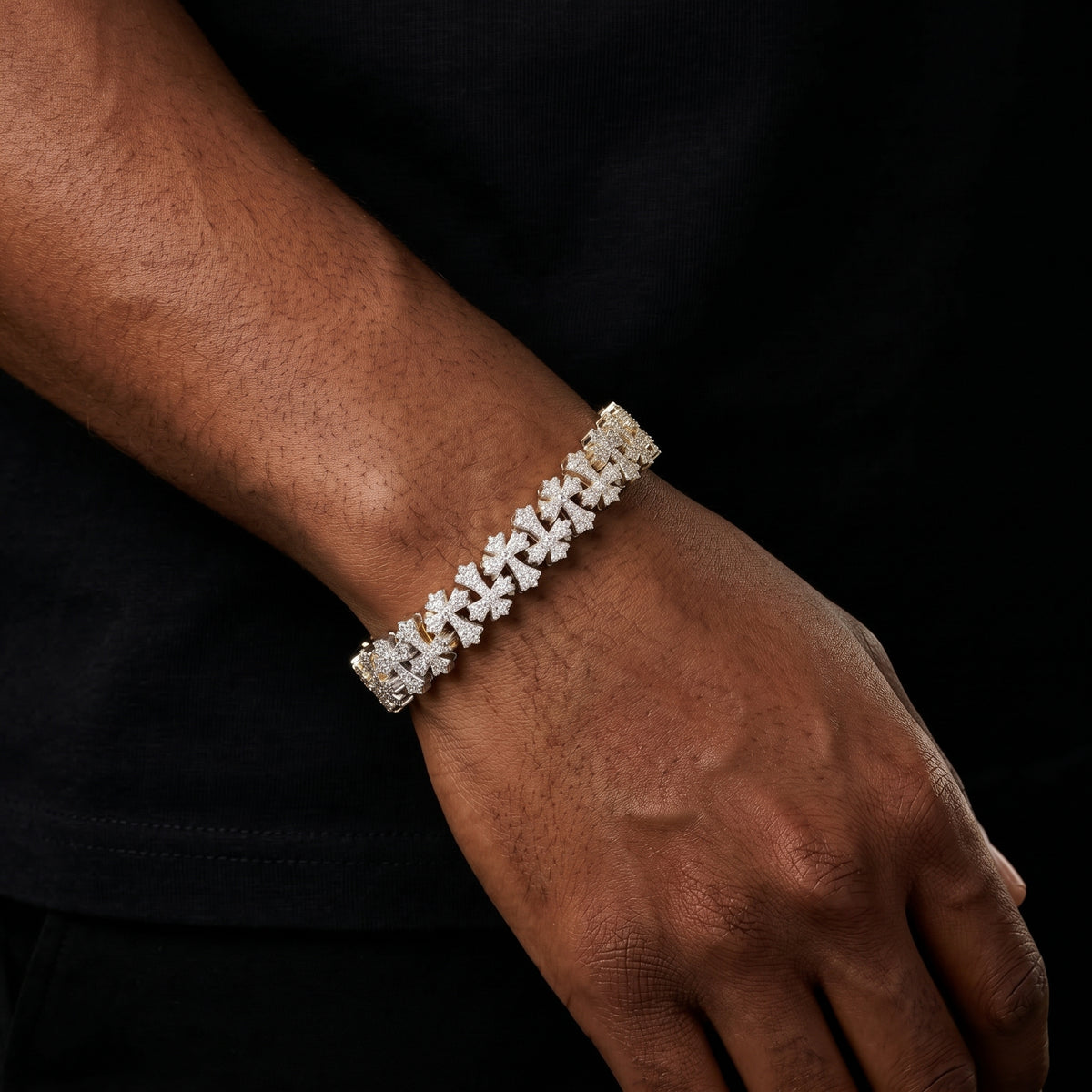 Budded Cross Link Moissanite Bracelet – view 2