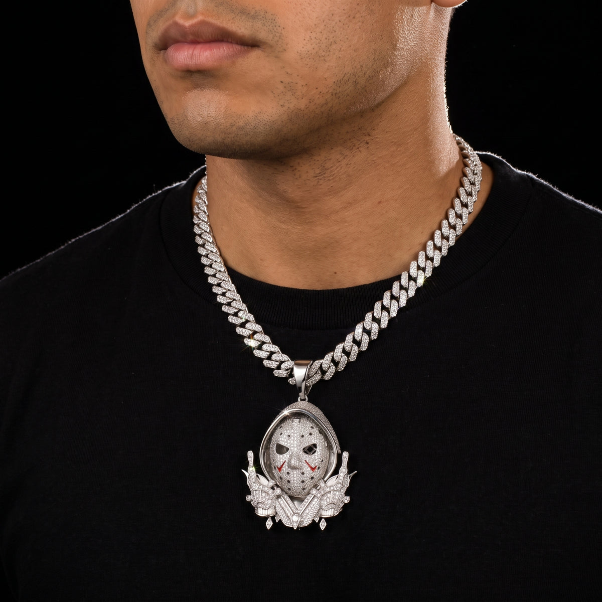 S925 Moissanite Diamond Jason Mask Pendant - Different Drips