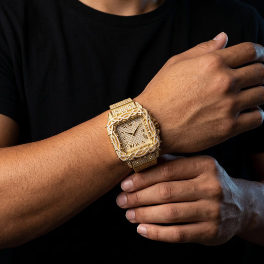 Iced Thorn Bezel Square Watch - Different Drips