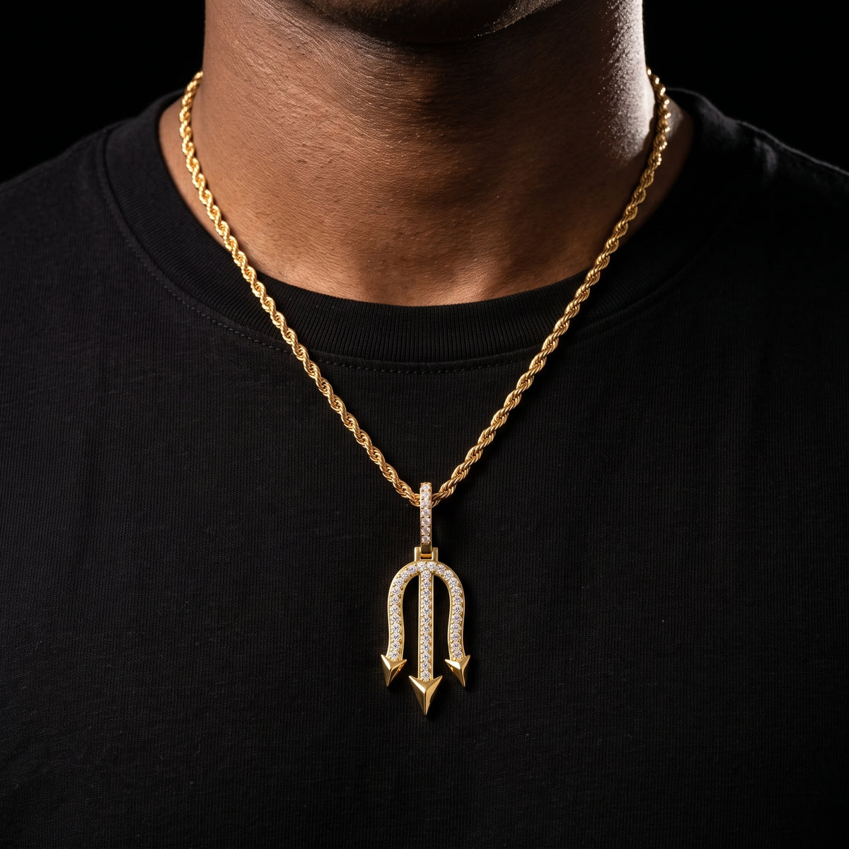S925 Moissanite Trident Pendant - Different Drips