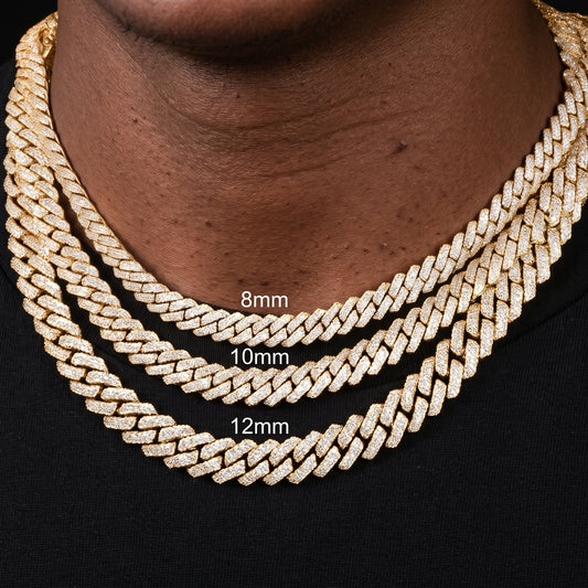 8-12mm Iced Prong Cuban Chain