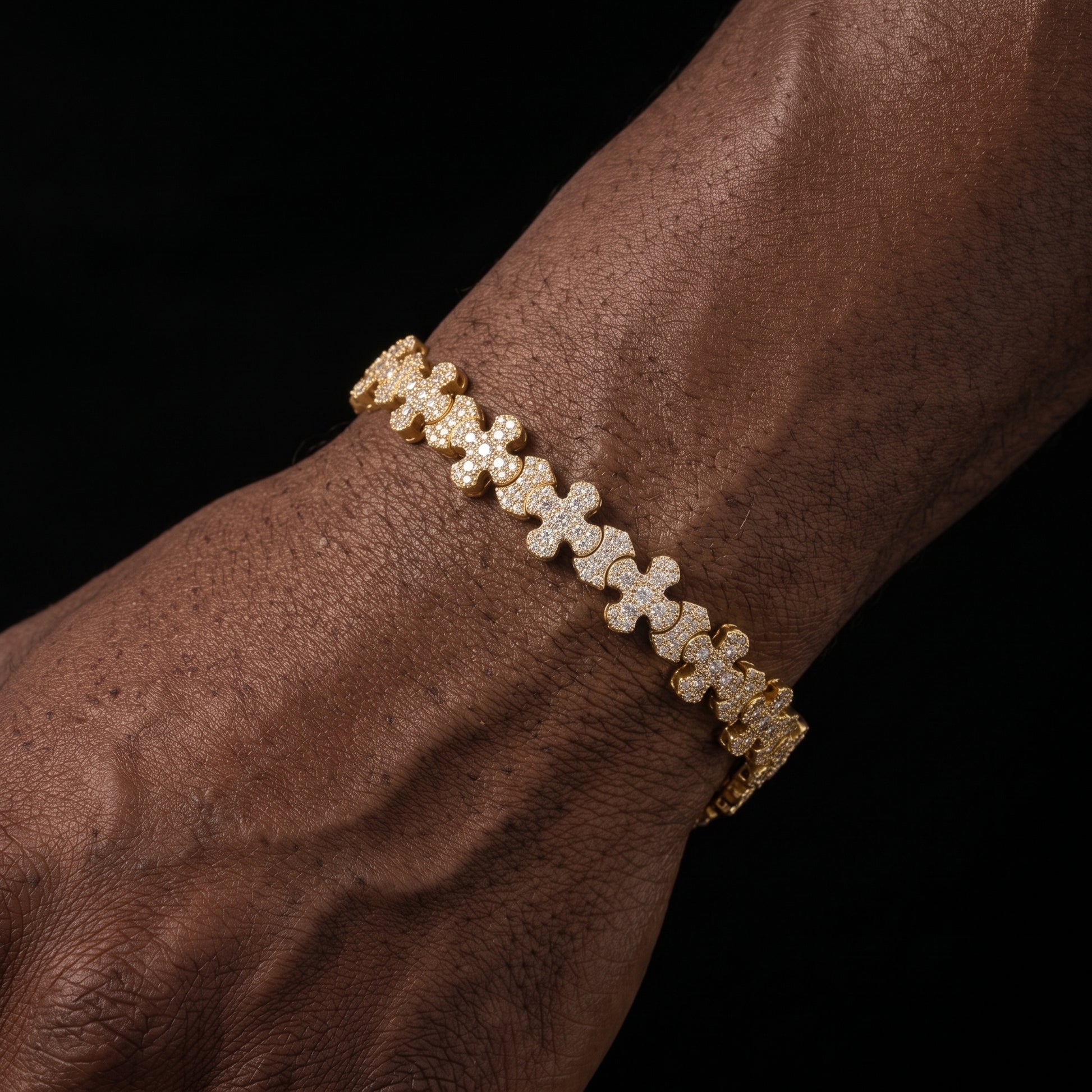 Moissanite Budded Cross Link Tennis Bracelet - Different Drips