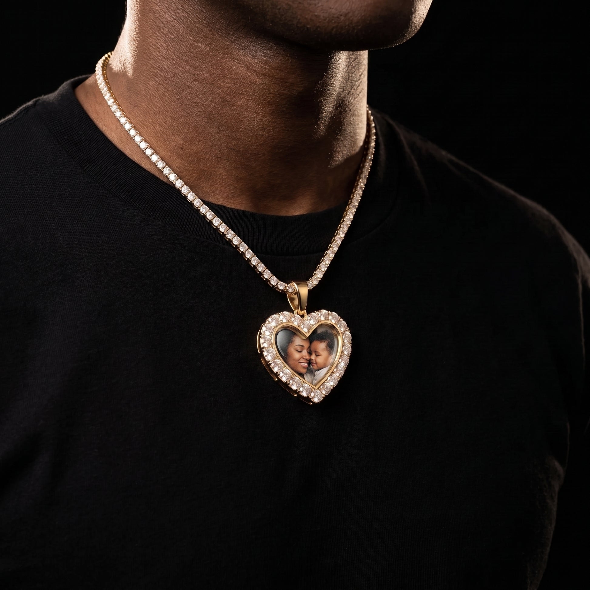 Iced Personalized Custom Memorial Photo Ring - Different Drips