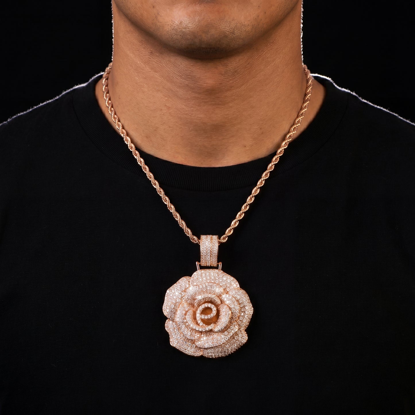 Iced Out Rose Pendant - Different Drips