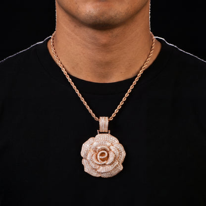 Iced Out Rose Pendant - Different Drips