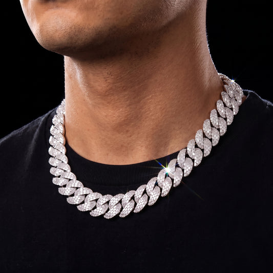 23mm Clustered Baguette Cuban Link Chain - Different Drips