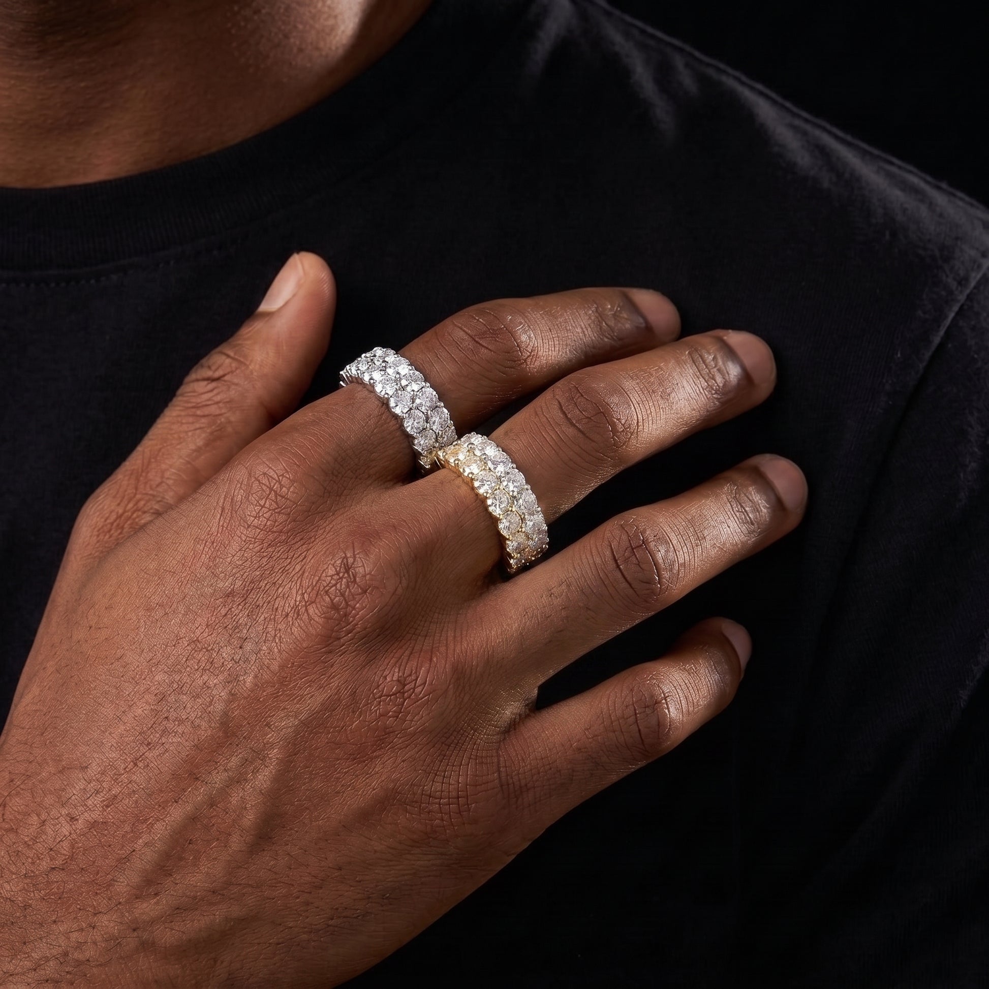 S925 2 Row Moissanite Eternity Ring - Different Drips