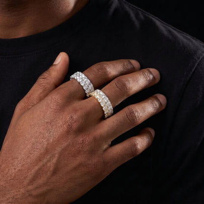 S925 2 Row Moissanite Eternity Ring - Different Drips