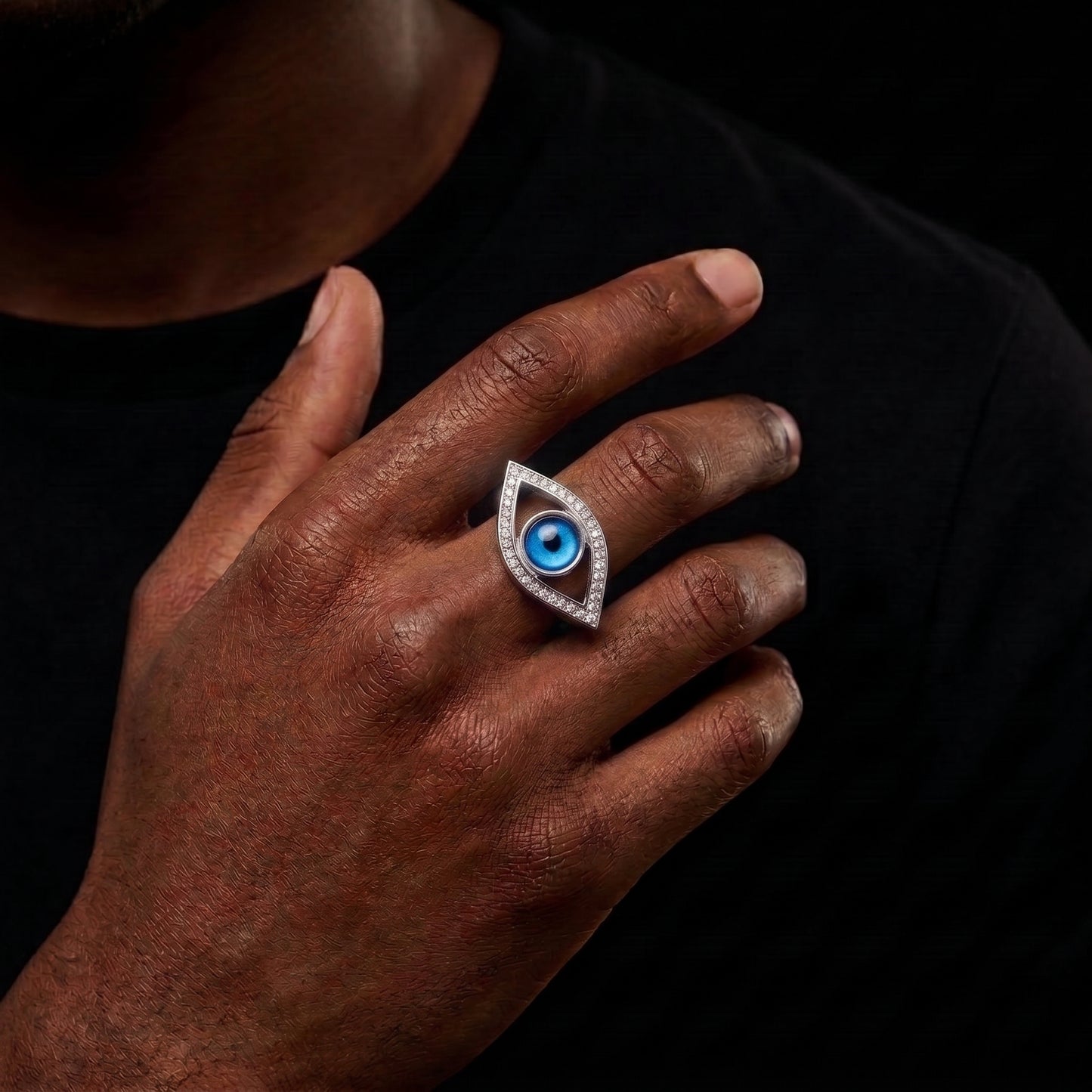 Evil Eye Pavé Statement Ring - Different Drips