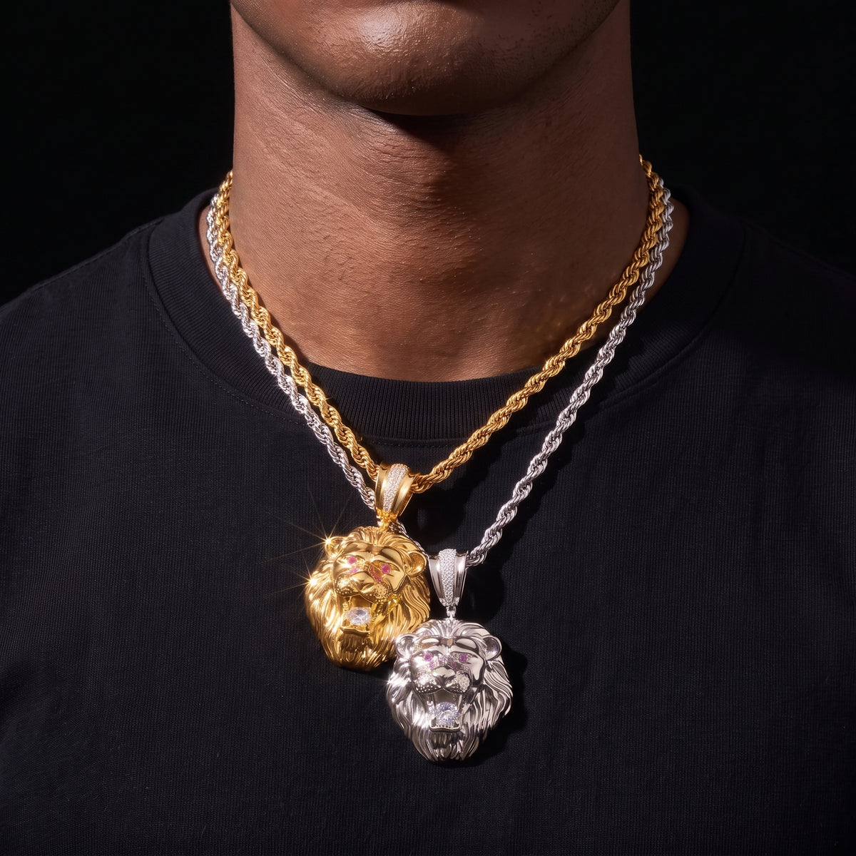Solid Lion Head Pendant - Different Drips