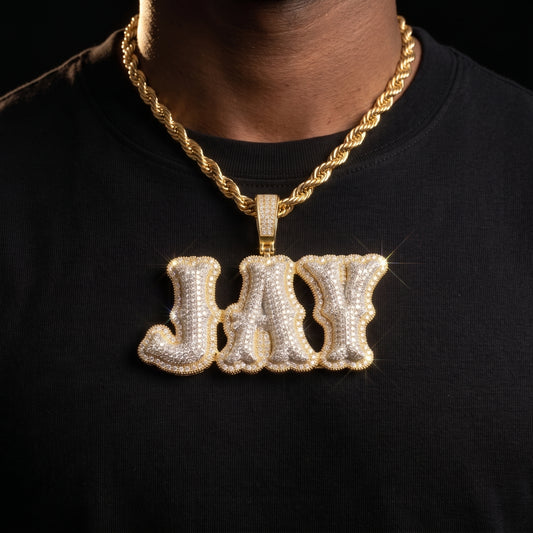 Layered Bubble Custom Letter Pendant - Different Drips