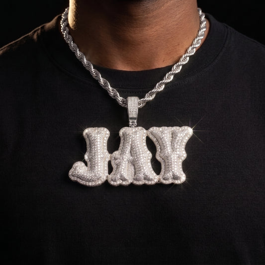 Layered Bubble Custom Letter Pendant - Different Drips