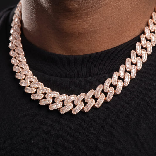 12mm Baguette Cuban Link Chain - Different Drips