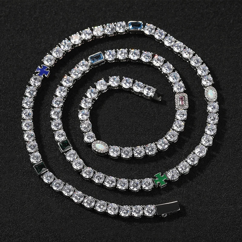 Mixed Charm Tennis Chain - Different Drips