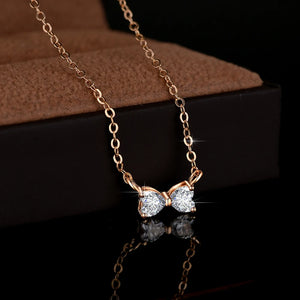 Women's S925 Moissanite Diamond Bow Tie Pendant - Different Drips