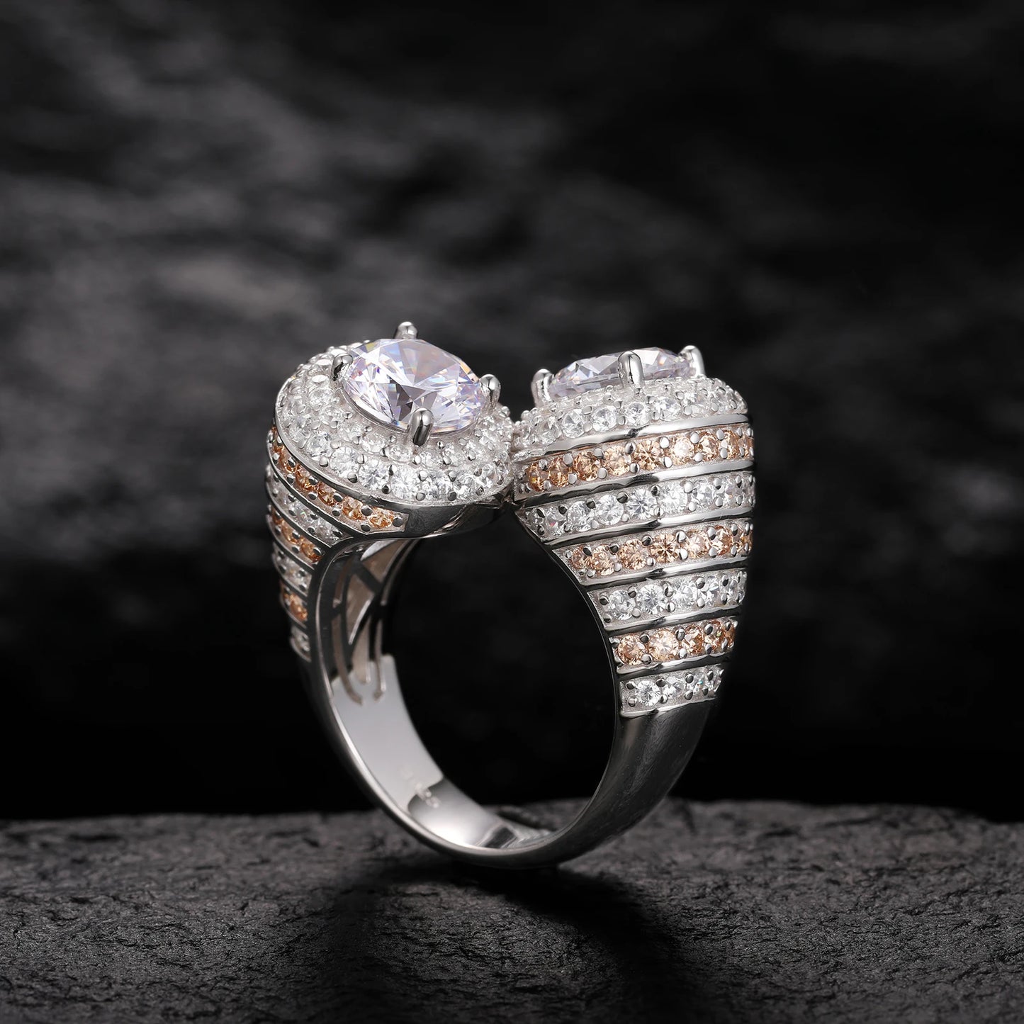 S925 Moissanite Cornucopia Ring - Different Drips