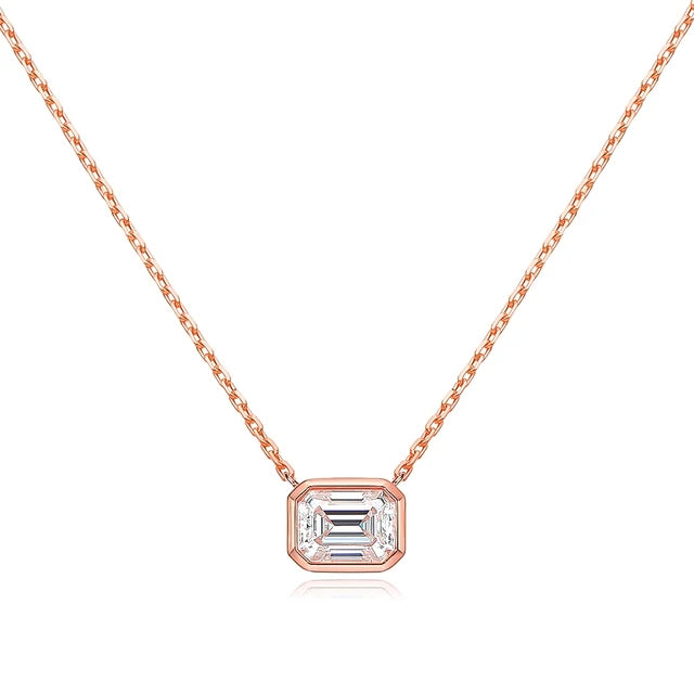 Women's S925 Emerald Cut Moissanite Diamond Pendant - Different Drips