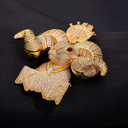 Iced Ram Head Pendant