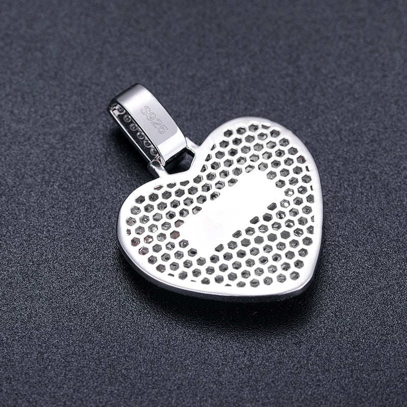 S925 Moissanite Bronze Diamond Heart Pendant - Different Drips