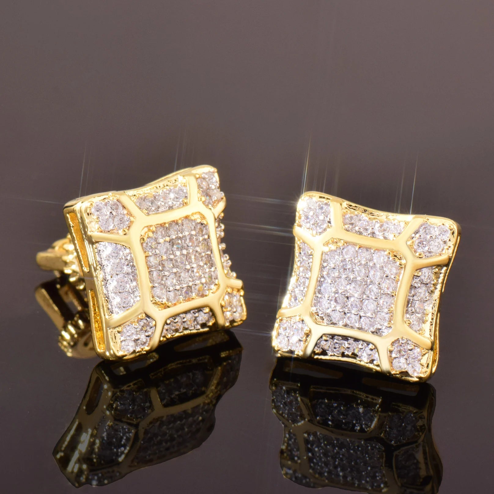 10mm Lava Square Cut Earrings - Different Drips