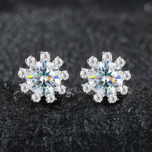 S925 Moissanite Snowburst Stud Earrings - Different Drips