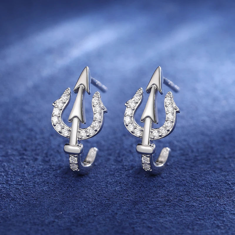 S925 Moissanite Trident Earrings - Different Drips