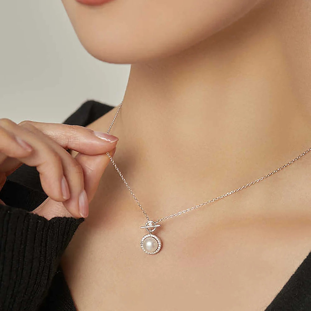 Women's S925 Moissanite Pearl Pendant - Different Drips