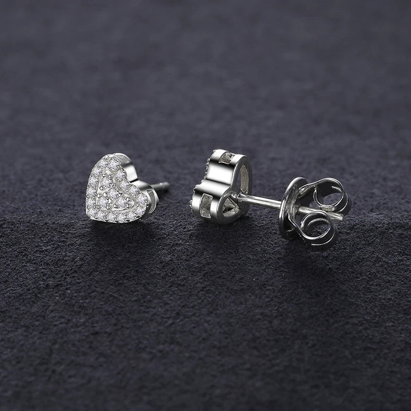 7mm S925 Moissanite Heart Stud Earrings - Different Drips