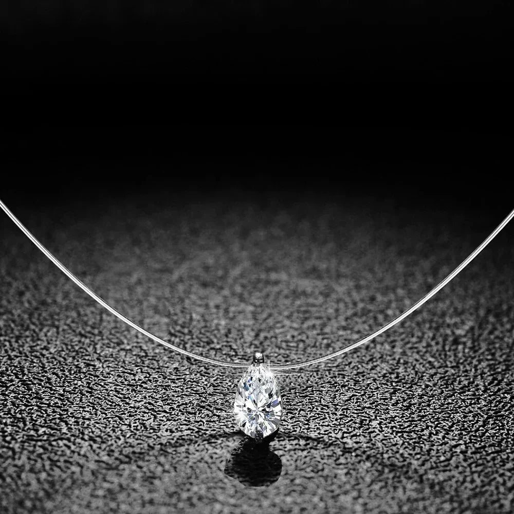 Women's S925 Pear Cut Moissanite Diamond Pendant - Different Drips