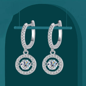 Women's S925 Moissanite Diamond Round Halo Drop Earrings - Different Drips