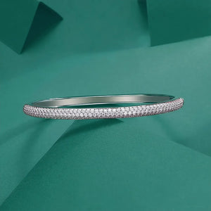 2mm Women's S925 Moissanite Pave Bangle Bracelet - Different Drips