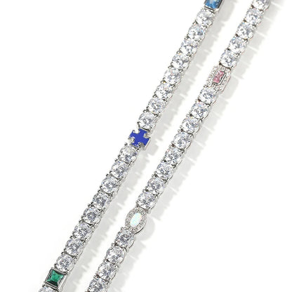Mixed Charm Tennis Chain - Different Drips
