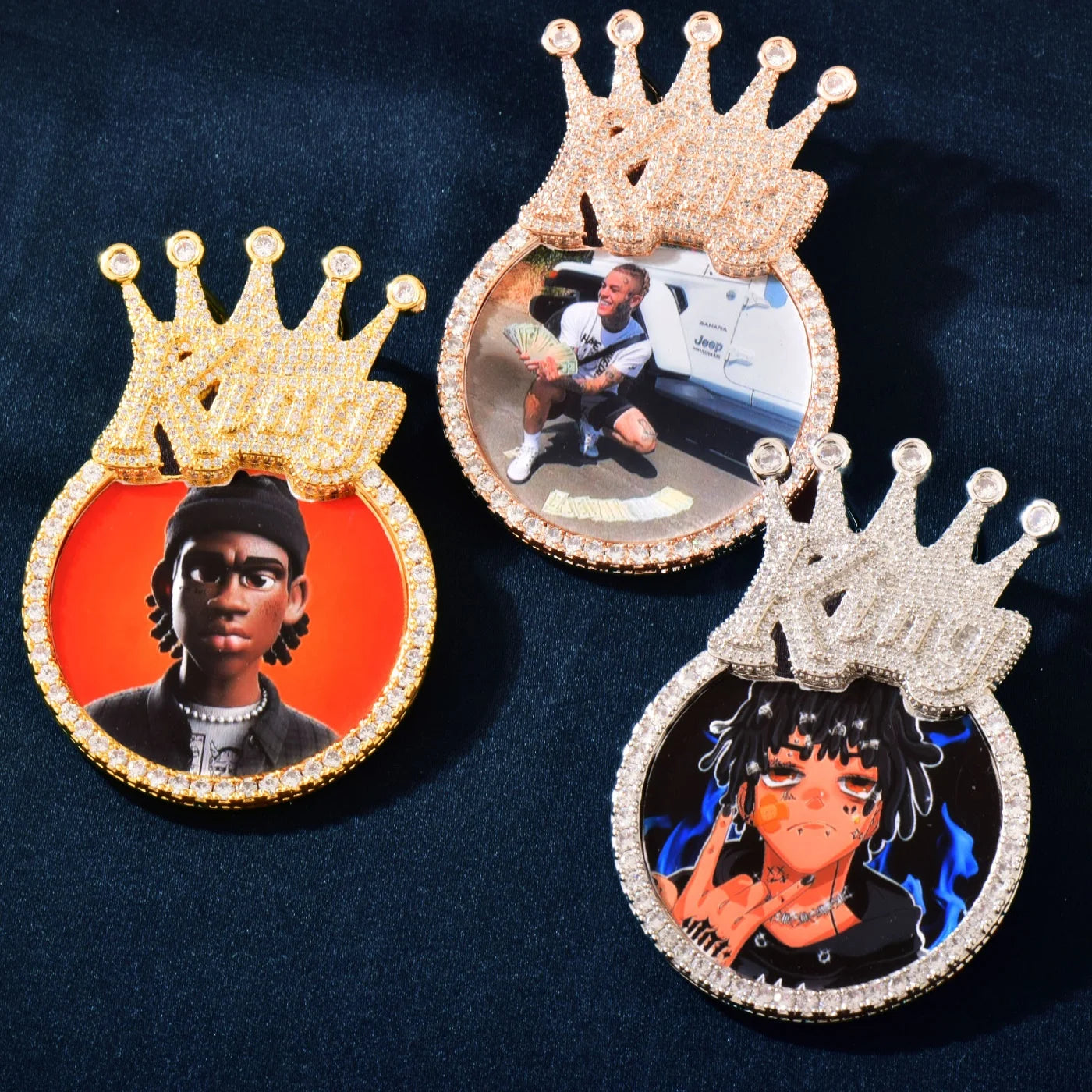 Crowned King Custom Photo Pendant - Different Drips