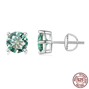 Women's S925 Green Moissanite Diamond Stud Earrings - Different Drips