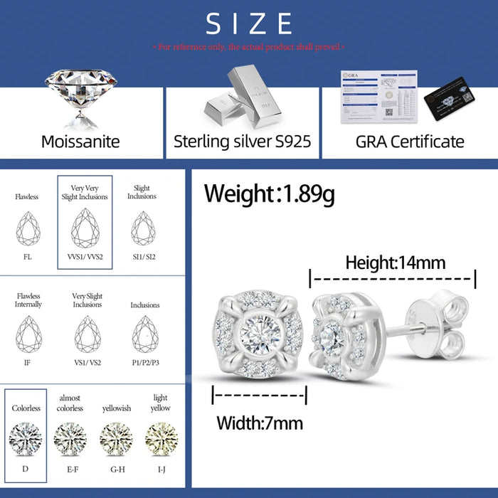 S925 Moissanite Dragon Claw Stud Earrings - Different Drips