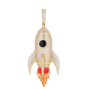 S925 Moissanite Rocket Ship Pendant - Different Drips