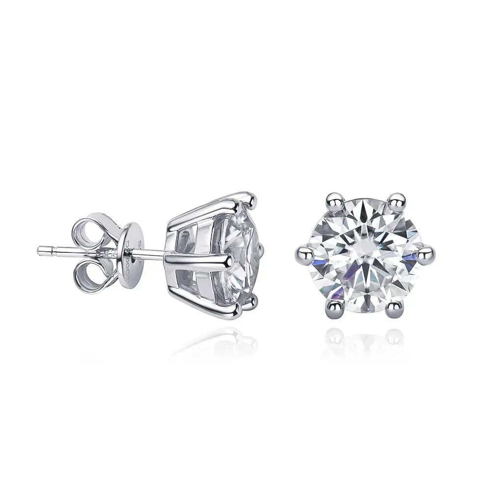 Women's S925 Moissanite Diamond 6-Claw Stud Earrings - Different Drips