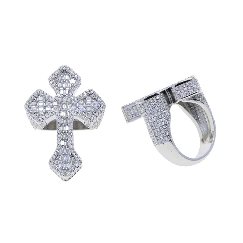 Baguette Large Royal Cross Ring - Different Drips