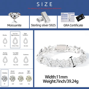 S925 XOXO Moissanite Link Bracelet - Different Drips