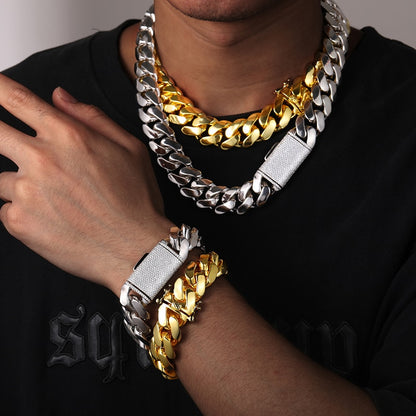 20mm Solid 18k Gold Plated Miami Cuban Link Chain - Different Drips