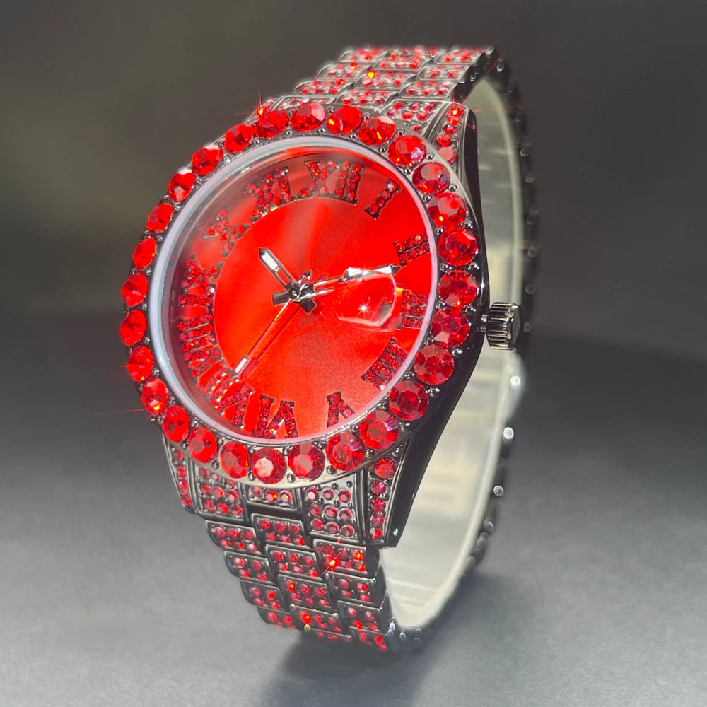 Bust Down Aqua Roman Watch - Different Drips