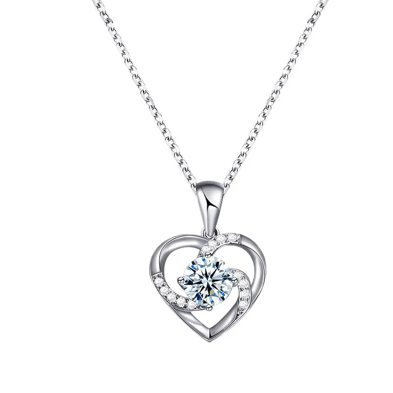 Women's S925 Moissanite Diamond Heart Pendant - Different Drips