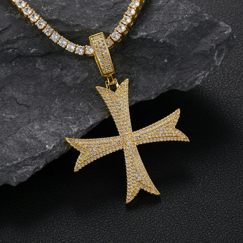 Iced Out Holy Cross Pendant - Different Drips