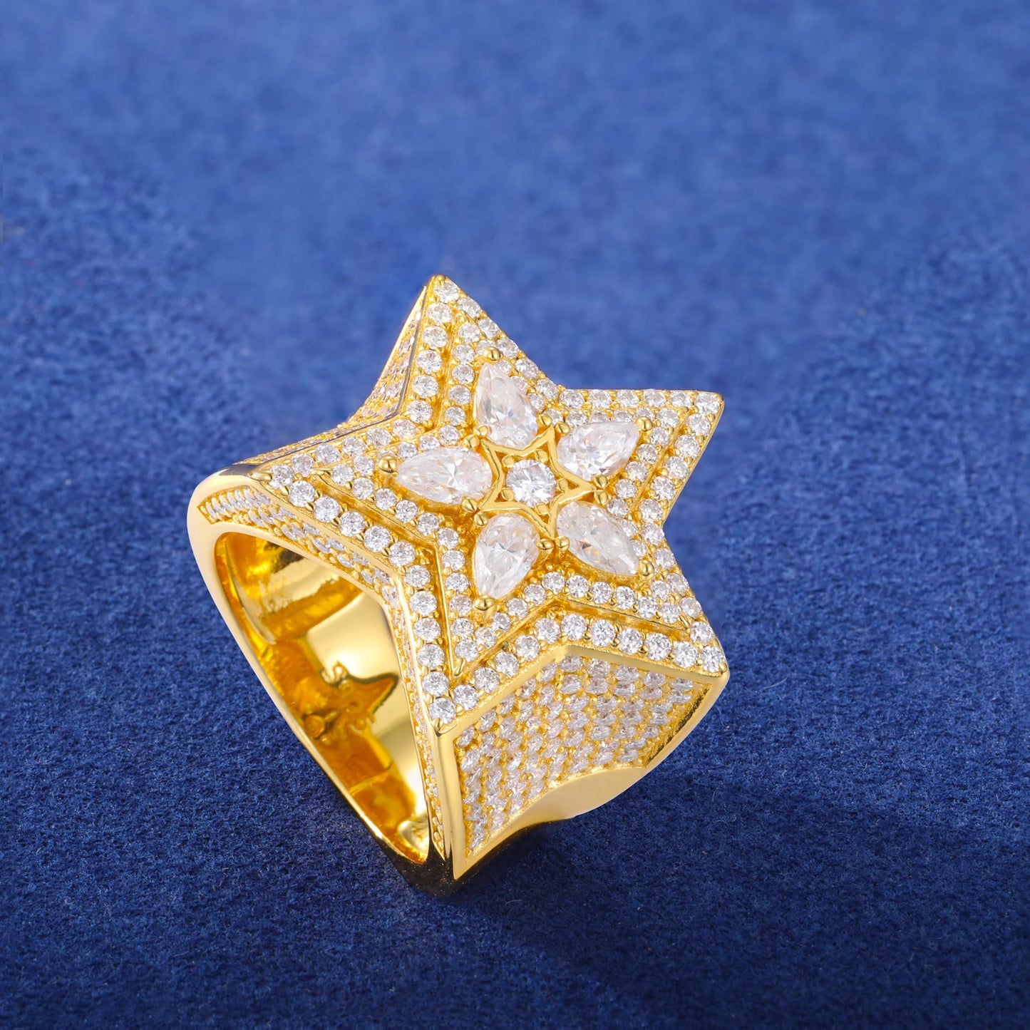 S925 Moissanite Star Statement Ring - Different Drips