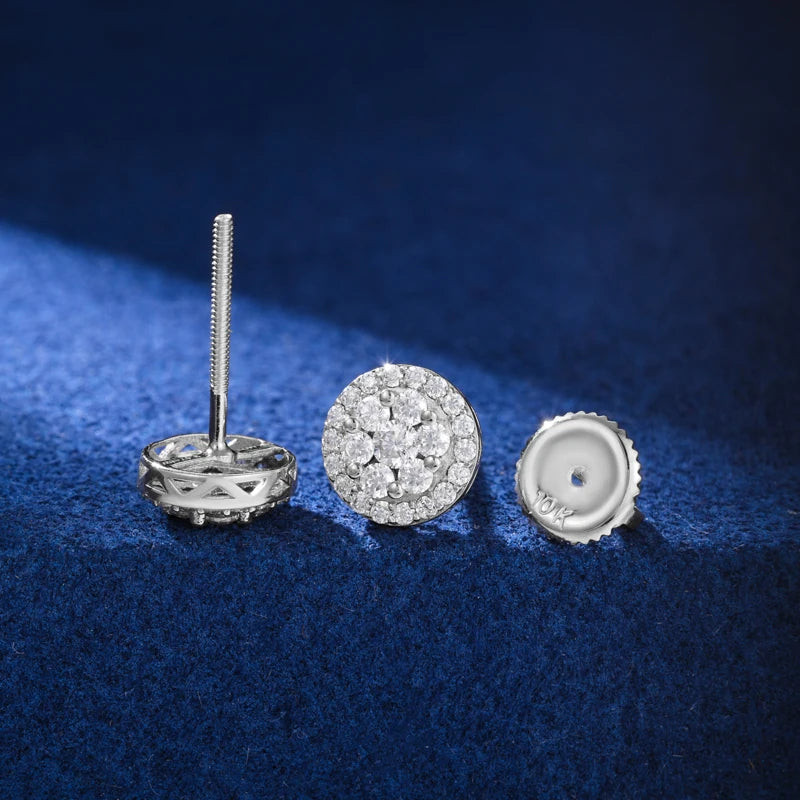 S925 Moissanite Round Shape Stud Earrings - Different Drips