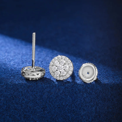 S925 Moissanite Round Shape Stud Earrings - Different Drips