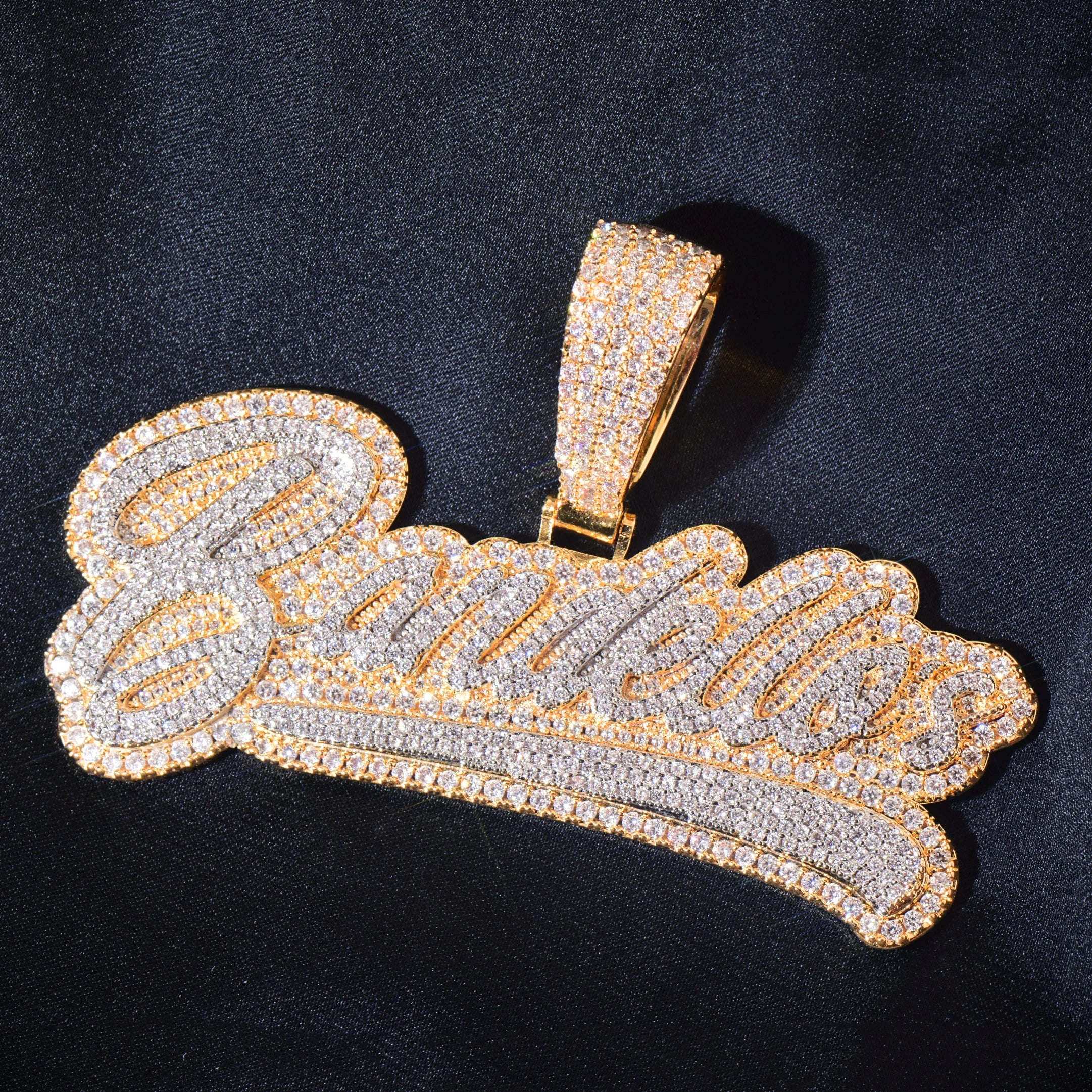 Cursive Varsity Custom Letter Pendant - Different Drips