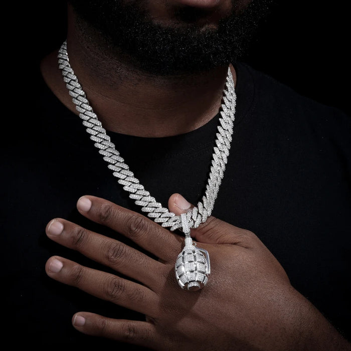 S925 Moissanite Diamond Grenade Pendant - Different Drips