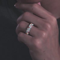 Thumbnail for S925 2 Row Multi-Color Moissanite Eternity Ring - Different Drips