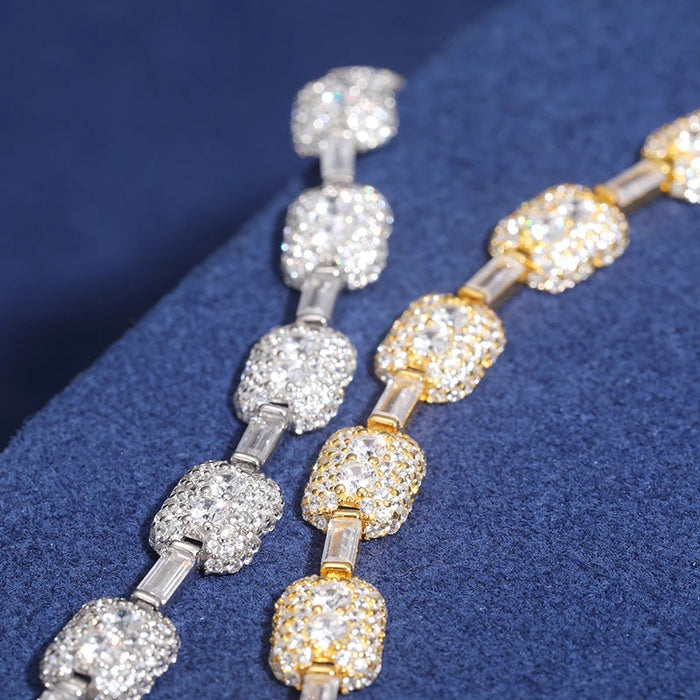 7mm S925 Moissanite Canary Cushion Cut Bracelet - Different Drips